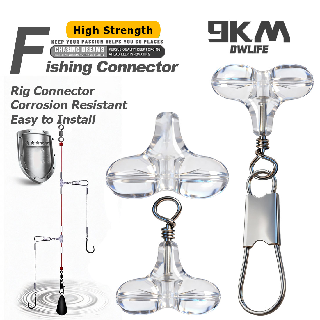 Fishing Lure Accessories - 9KM T-vormige viskralen met sluiting, 15