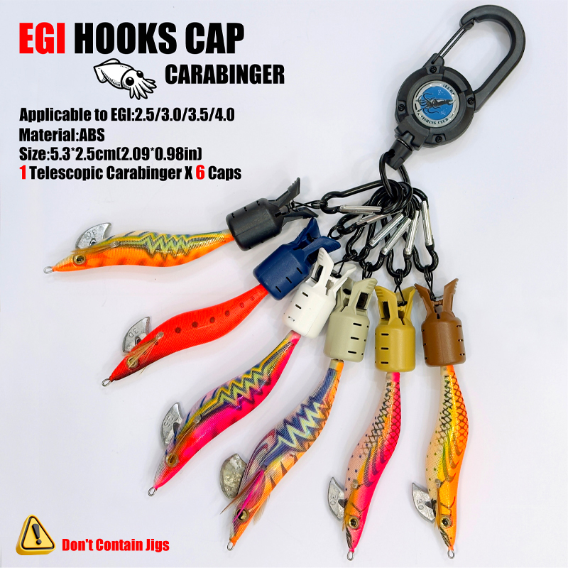 Fishing Lure Accessories - Inktvis Jig Haak Caps en Karabijnhaak