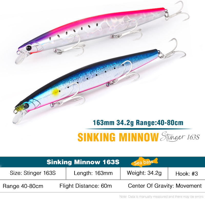 Fishing Lure Buzzbait - TSURINOYA 163S Ultra Lange Werp Afzinkende